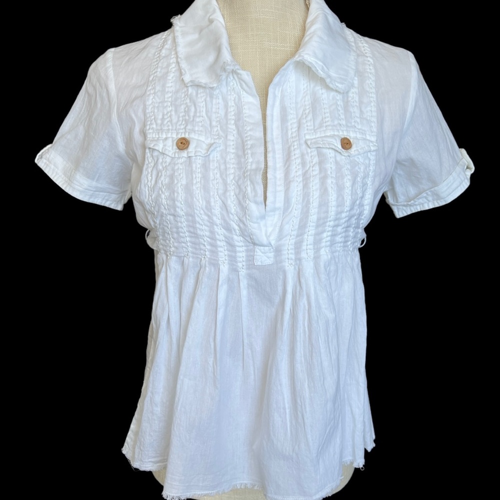FREE PEOPLE Vintage Boho Embroidered Shirt 6 NWT - Picture 2 of 12